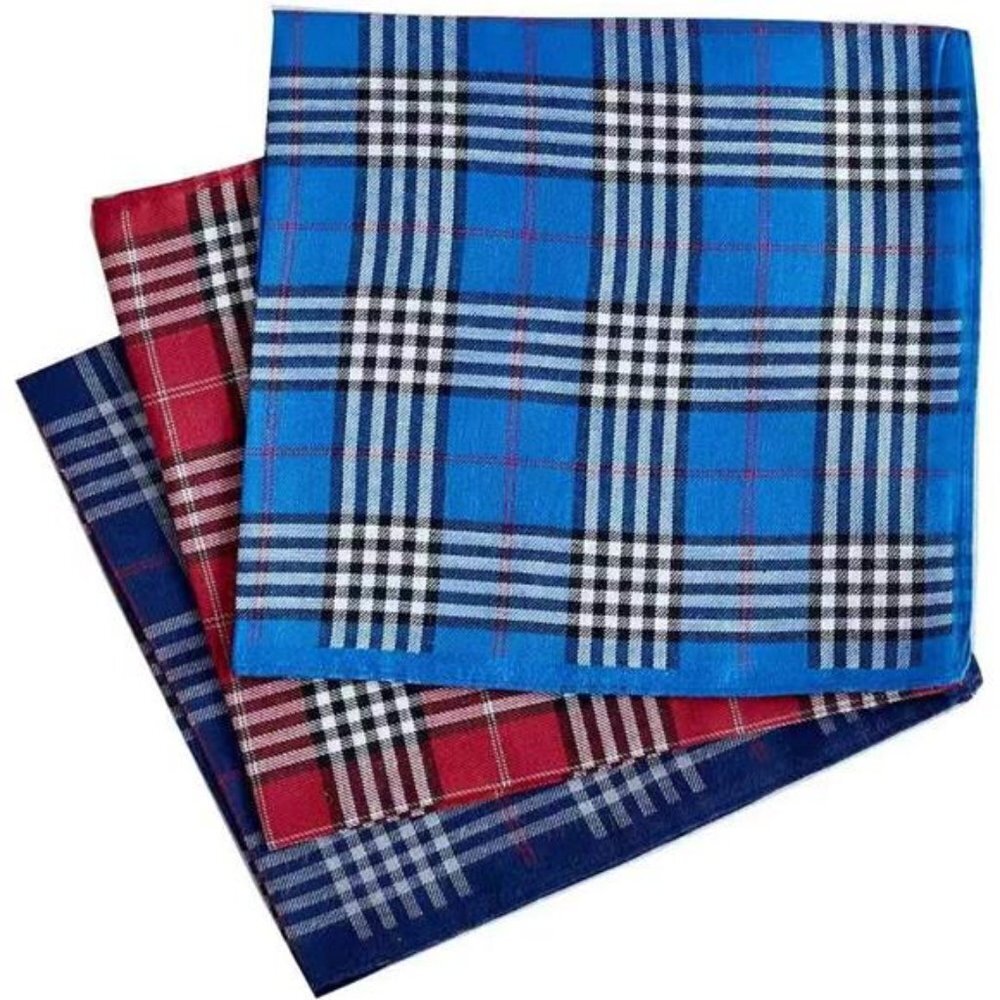 Soft Cotton Handkerchiefs 6 Pack for Men Checker